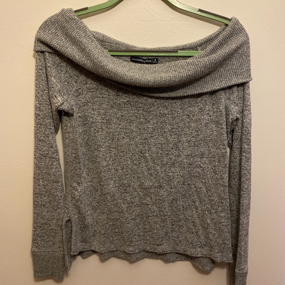 COPY - Grey Abercrombie Off the Shoulder Sweater